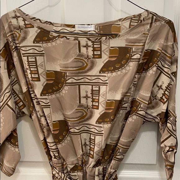 𝅺PEPPERMINT dress brown mini NWTS - Picture 4 of 9